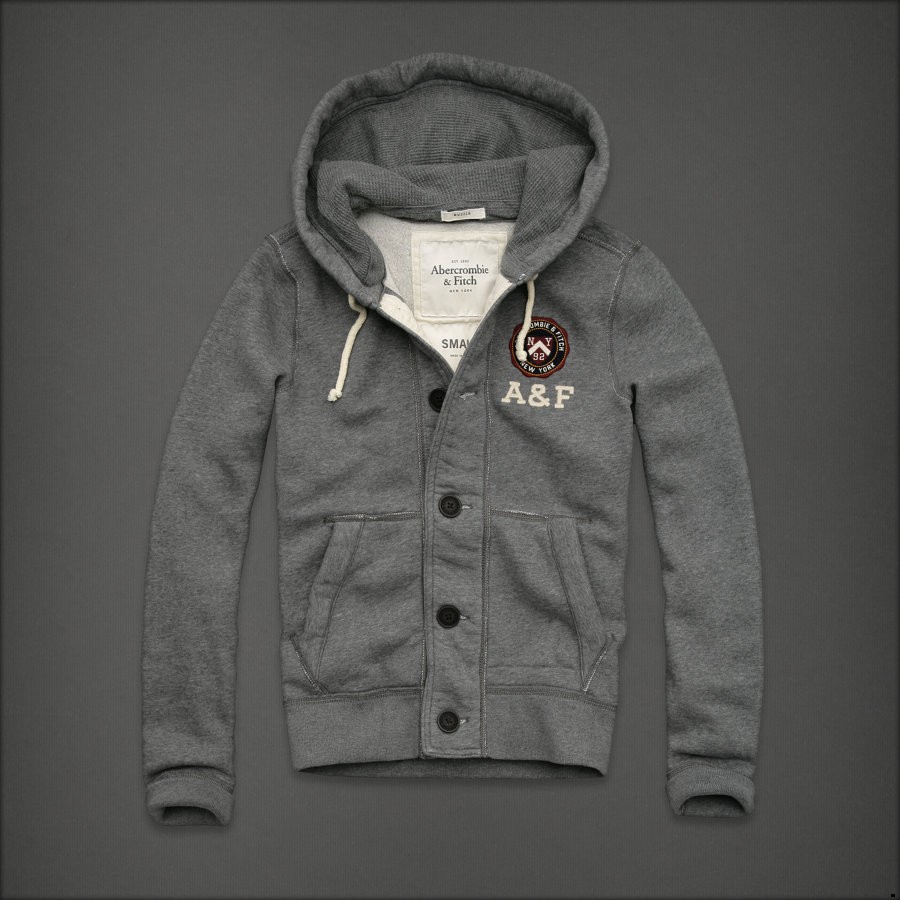 Abercrombie Fitch Hombres Con Botón Capucha AF6526